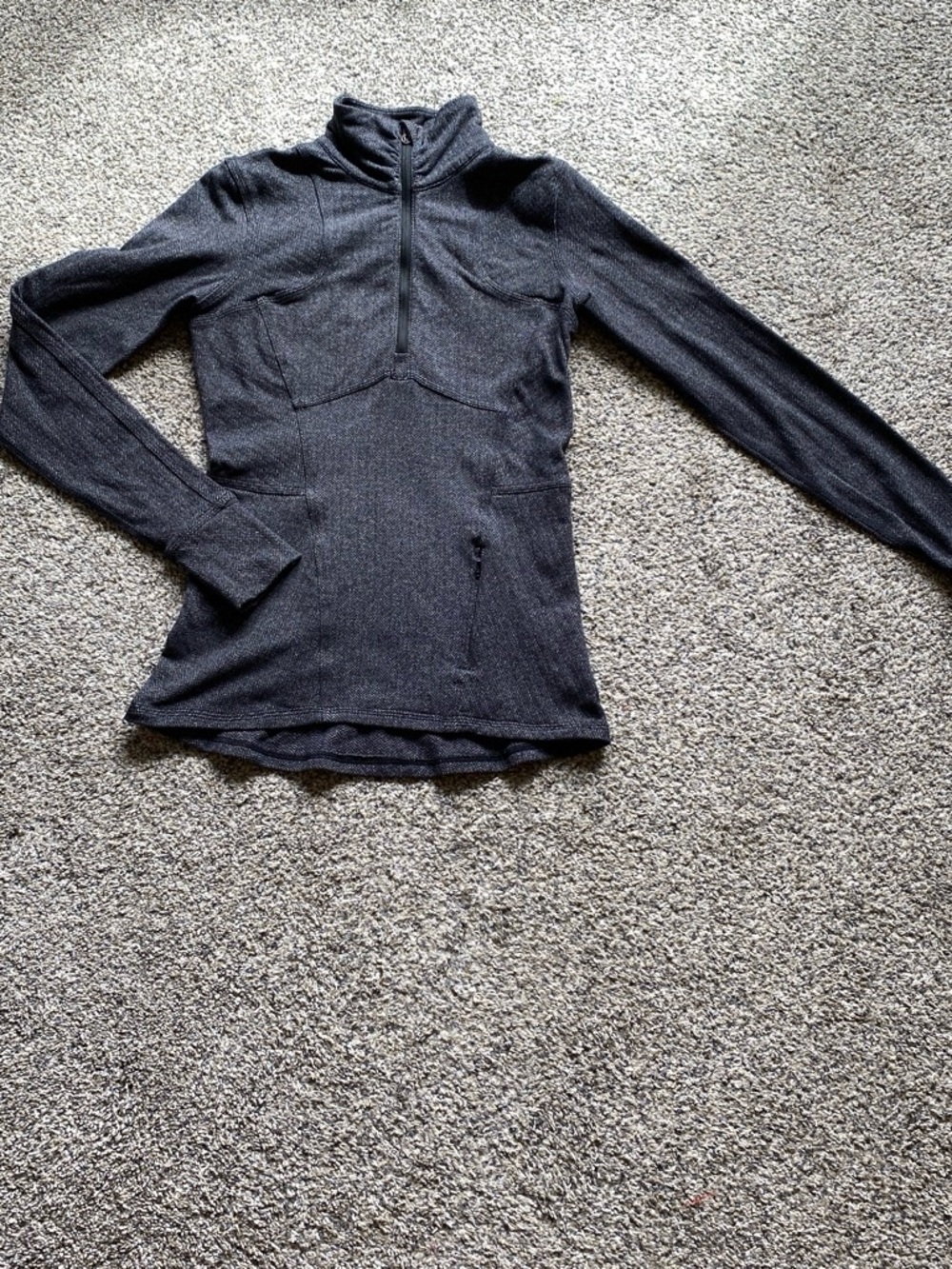 Lululemon Women’s Kanto Catch Me 1/2 Zip Grey Heathered Herringbone Top Size 4
